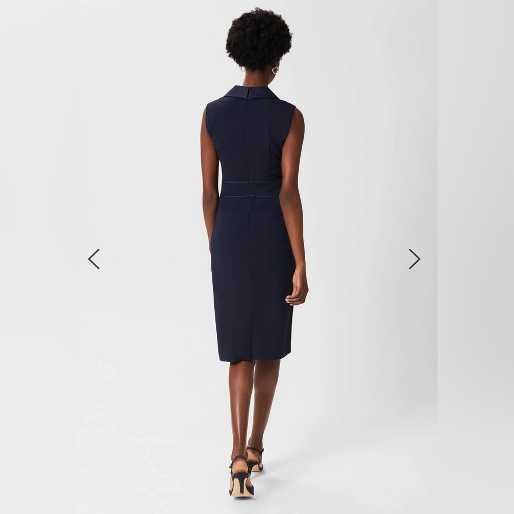 NWT Hobbs London Kara Tux Shift Dress, Midnight Navy, US Size 6 - Picture 7 of 9
